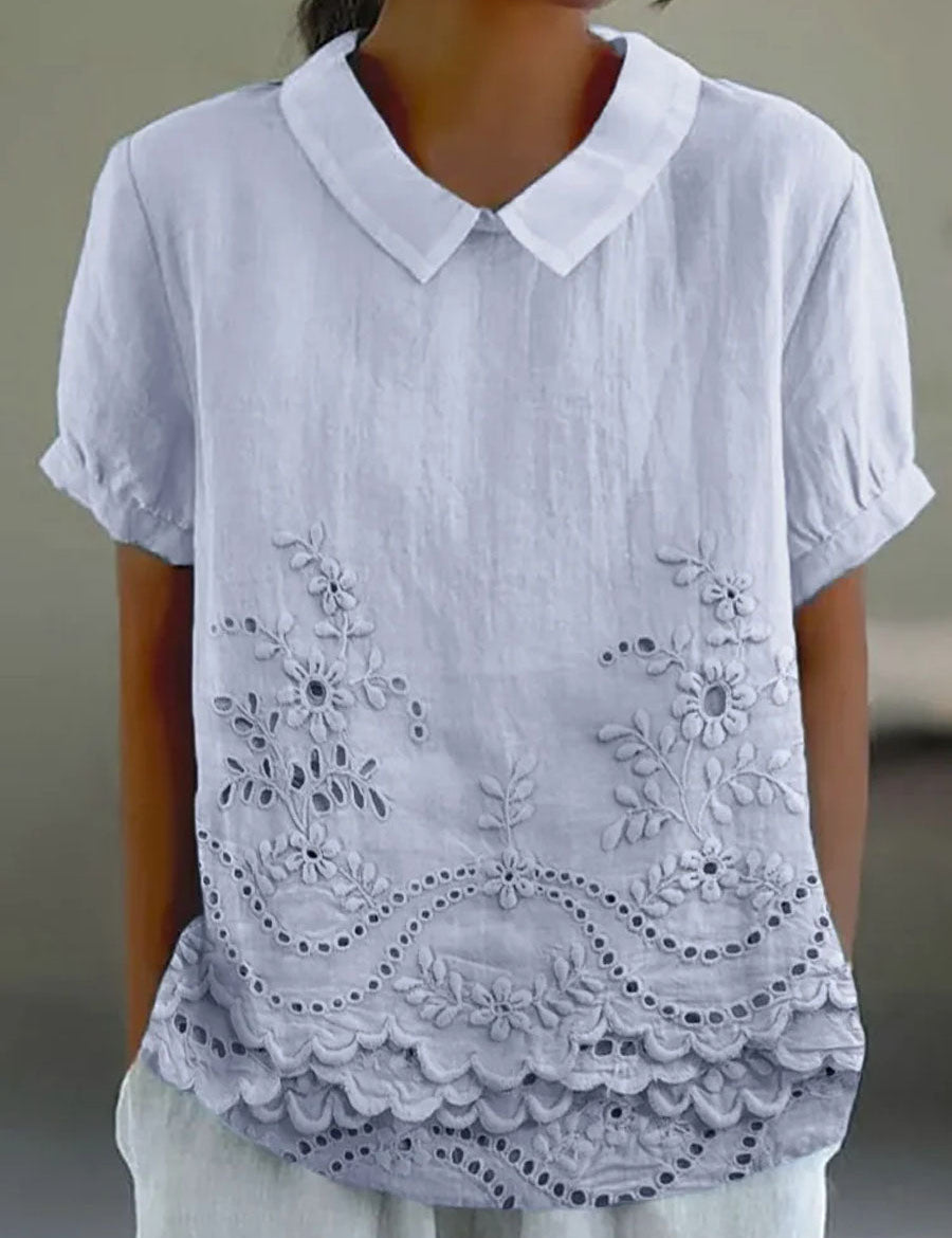 Lily | Floral Embroidered Shirt