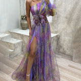 Orit™ | Asymmetrical One Sleeve Split Dress