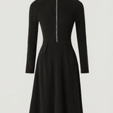 ZINNIA | ZIPPERED LONG SLEEVE DRESS WITH STRETCH FABRIC