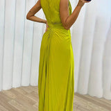 LILY | LONG PLEATED EVENING GOWN