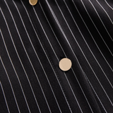 POPPY | BLACK PINSTRIPE SHIRT DRESS