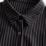 POPPY | BLACK PINSTRIPE SHIRT DRESS