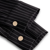 POPPY | BLACK PINSTRIPE SHIRT DRESS