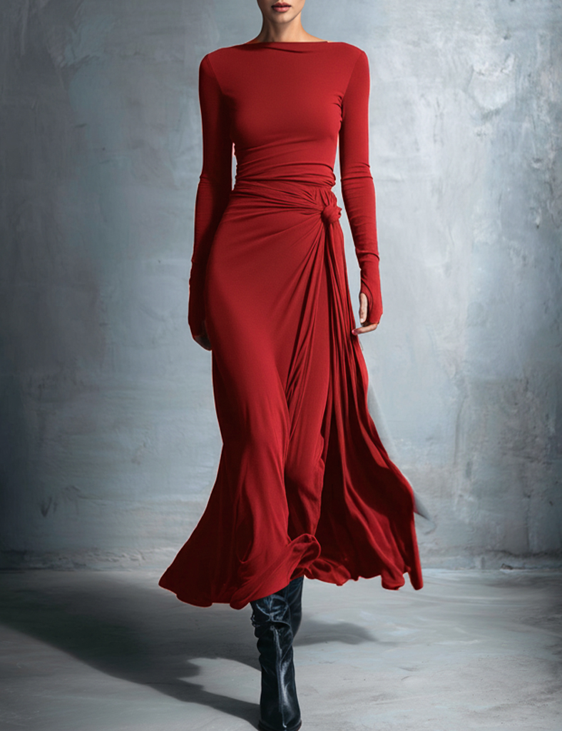 YASMINA | MAXI DRESS WITH SIDE TIE