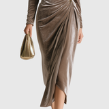 EADOLINE | ELEGANT PLEATED MIDI DRESS