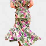 Florendra | Long Floral V Neck Dress