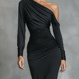 IMME | SATIN RUCHED MERMAID DRESS