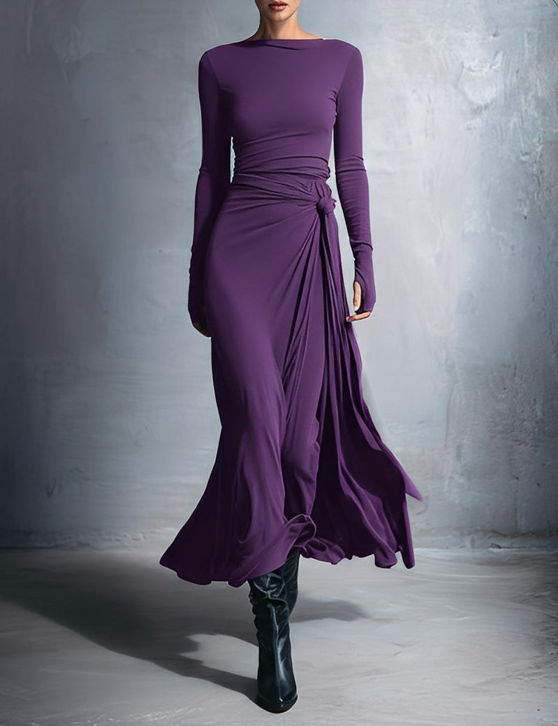 YASMINA | MAXI DRESS WITH SIDE TIE