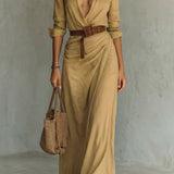 Azura – Button-down wrap dress – Belted maxi dress