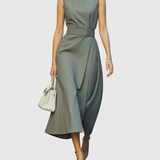 CLARIMOND | ELEGANT ROUND NECK DRESS