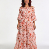 Rosalie | Off Shoulder Floral Ruffle Tiered Maxi Dress