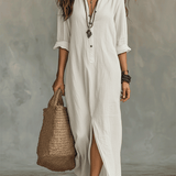 Timeless Button Maxi Dress – Elegant, Lightweight & Easy Fit