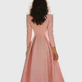 CERYTH | ELEGANT PLEATED BLAZER MIDI DRESS