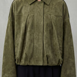 Solenné – Sculpted volume – Suede bomber jacket