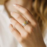 Silver Ring with Vintage Gold Heart