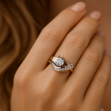Karla – Vintage Asymmetric Gold and Silver Ring with Zirconia