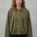 Solenné – Sculpted volume – Suede bomber jacket