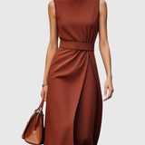 CLARIMOND | ELEGANT ROUND NECK DRESS