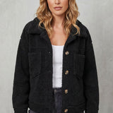 Floretta – Textured fleece style – Button-up jacket