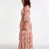 Rosalie | Off Shoulder Floral Ruffle Tiered Maxi Dress