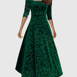 VESPERA | GRACEFUL FLORAL MIDI DRESS