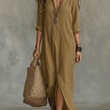 Timeless Button Maxi Dress – Elegant, Lightweight & Easy Fit