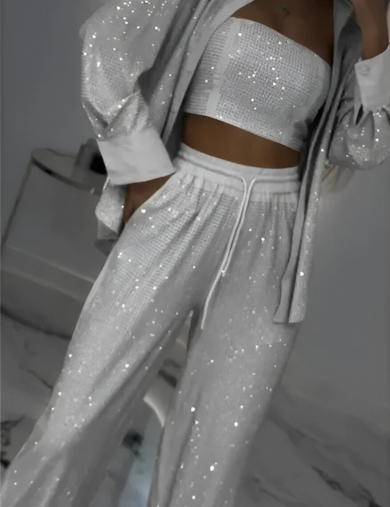 FIORALBA | SEQUIN LOUNGE SET – THREE PIECE