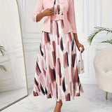 AMELIE LANE | PRINTED BELTED TWO-PIECE SET