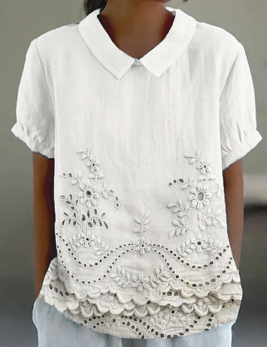 Lily | Floral Embroidered Shirt