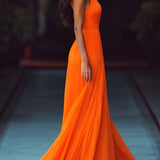 VESPERINA | V-NECK HALTER PLEAT MAXI DRESS
