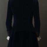 Erica | Long Vintage Velvet Jacket with Embroidery