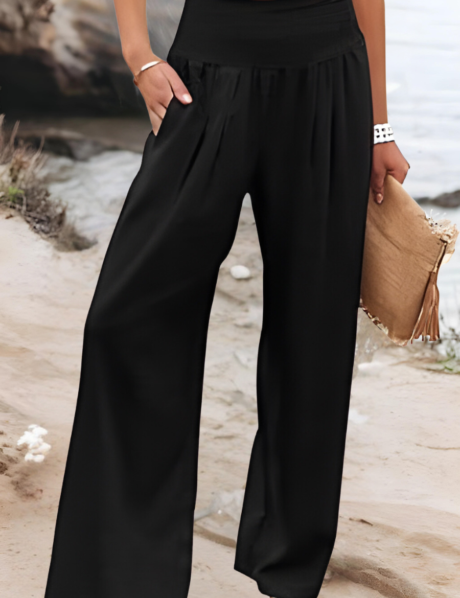 ANNELISE | SMOCKED WAIST TROUSERS