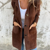 MORWENNA | LONG SLEEVE BUTTON COAT WITH POCKETS