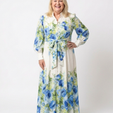 Harper | Long Sleeve Floral Button Front Maxi Dress