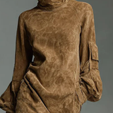 Hilda | Suede Turtleneck Dress