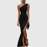 HANNAH | ONE-SHOULDER BLACK GOWN