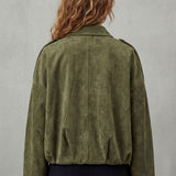 Solenné – Sculpted volume – Suede bomber jacket