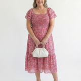 Odette | Off Shoulder Floral Smocked Midi Dress