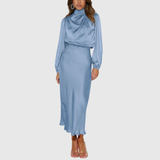 MARISTELLA | LUXURY SATIN MAXI DRESS