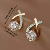 Leni - Gold Cross Earrings with Zirconia