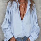 Cotton Ruffle Cuffs Blouse