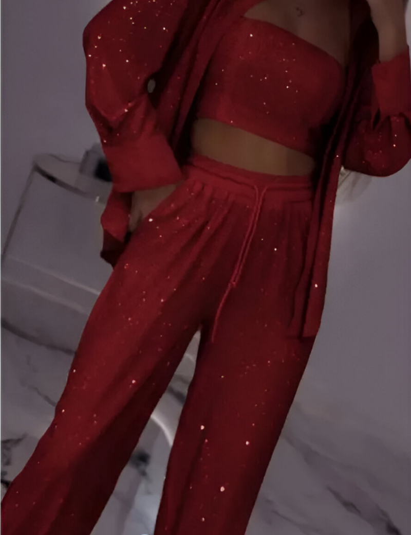FIORALBA | SEQUIN LOUNGE SET – THREE PIECE