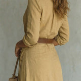 Azura – Button-down wrap dress – Belted maxi dress