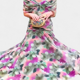 Florendra | Long Floral V Neck Dress