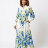 Harper | Long Sleeve Floral Button Front Maxi Dress