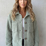 Floretta – Textured fleece style – Button-up jacket