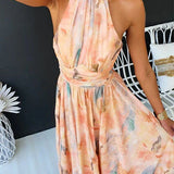Sandra | Elegant Watercolour Maxi Dress for Summer