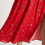 Delphine | Square Neck Floral Puff Sleeve Midi Dress