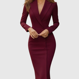 SELENEVA | ELEGANT TAILORED MIDI DRESS