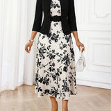 AMELIE LANE | PRINTED BELTED TWO-PIECE SET